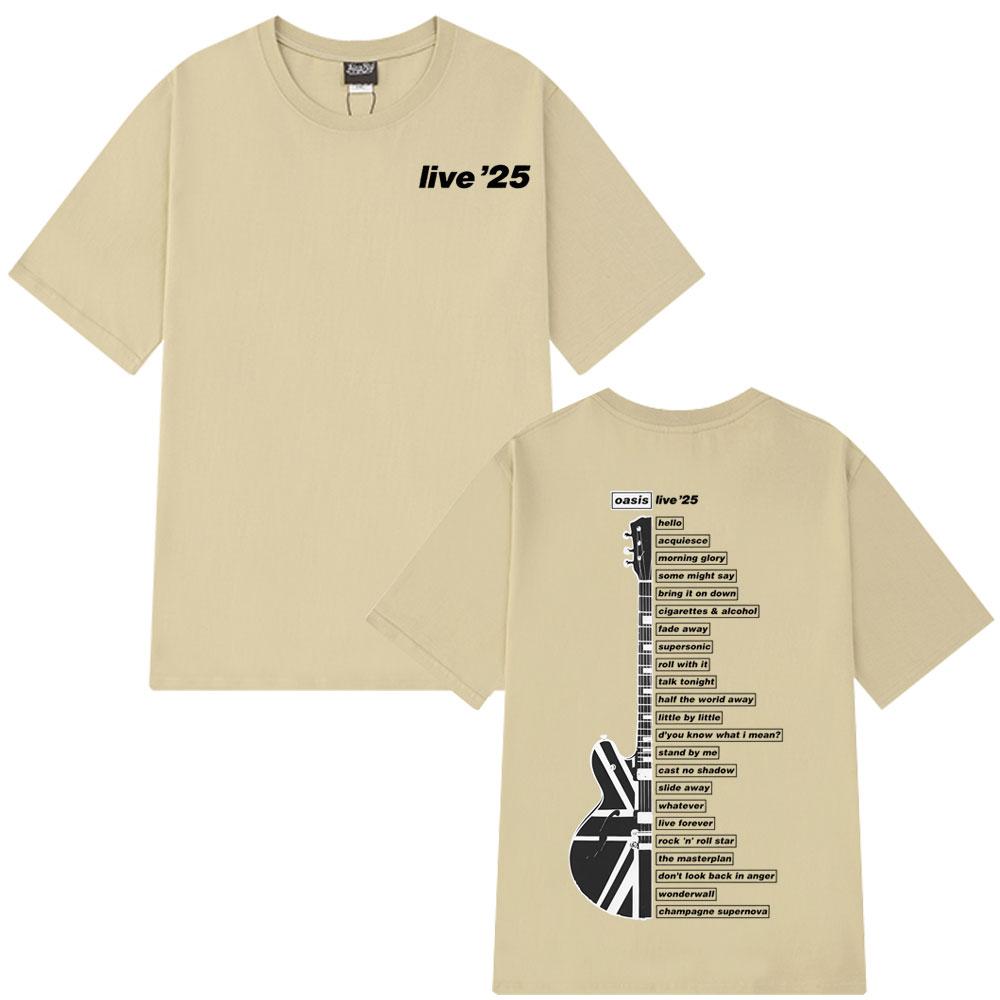 ZheXiong TEE Oasis Live &rsquo;25 Wembley Tour T-shirt Fan Merchandise Zomer Top Heren Oversized Hip-hop Mode T-shirts Hoge Kwaliteit Casual Heren T-shirts M
