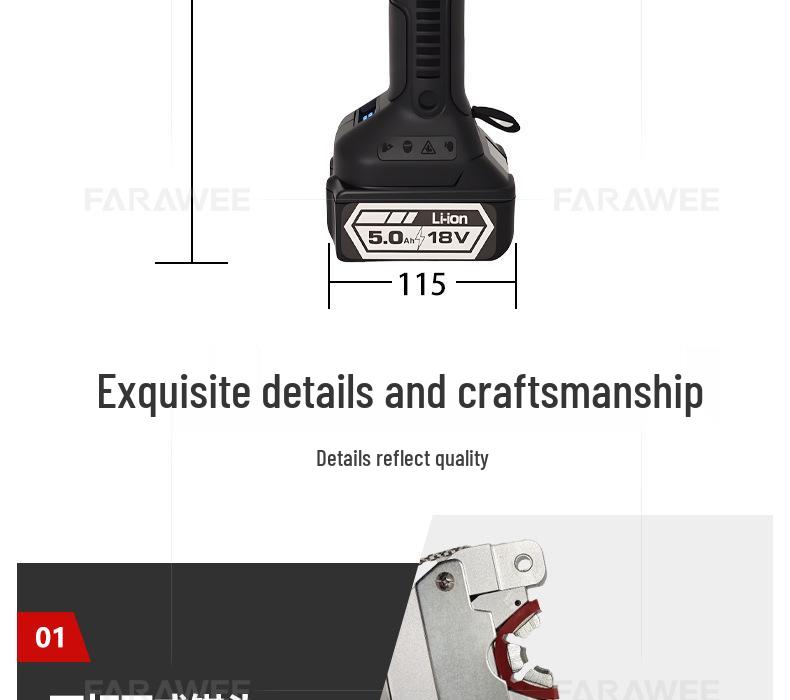 Electric Hydraulic Crimper for Vehicle A/C Hoses, Model OPT-7842