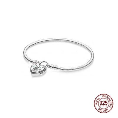 Stile classico in argento sterling 925, adatto per bracciale originale Love Castle, per gioielli fai da te con perline, moda, regalo per donna, Dorpshipping