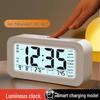 Multifunctional Smart Student Alarm Clock: Extra Loud, Silent, Rechargeable, with Temperature Display and Night Light