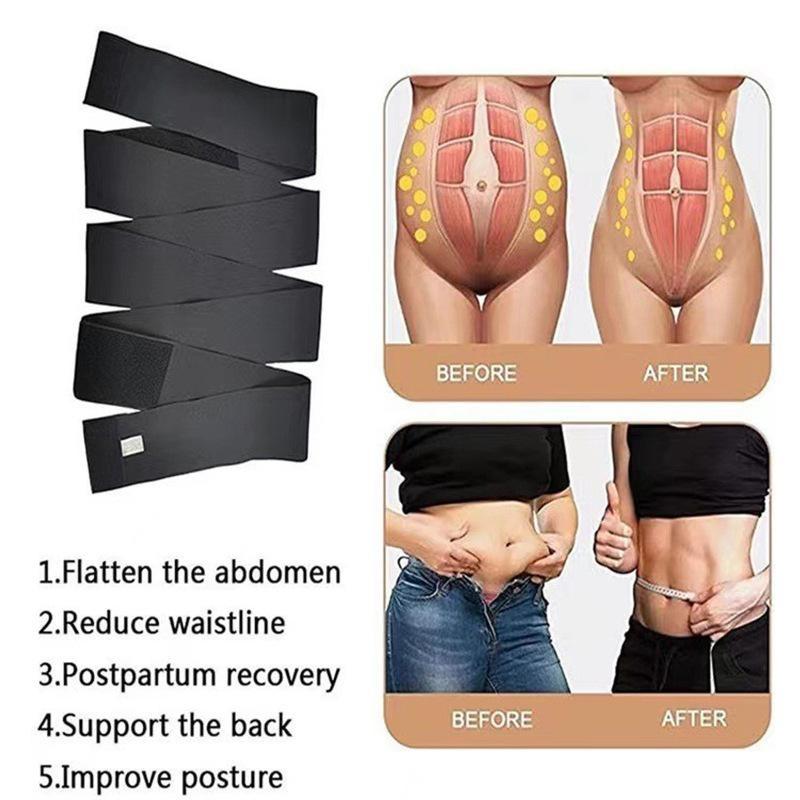 Waist Trainer for Women Adjustable Sweat Wrap Bandage Tummy Trimmer Belt for Gym Workout Fitness 
