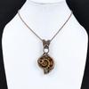 Ammonite Fossil 999 Copper Wire Wrapped Pendant, Handmade Gemstone Jewelry Pendant For Memorial Day