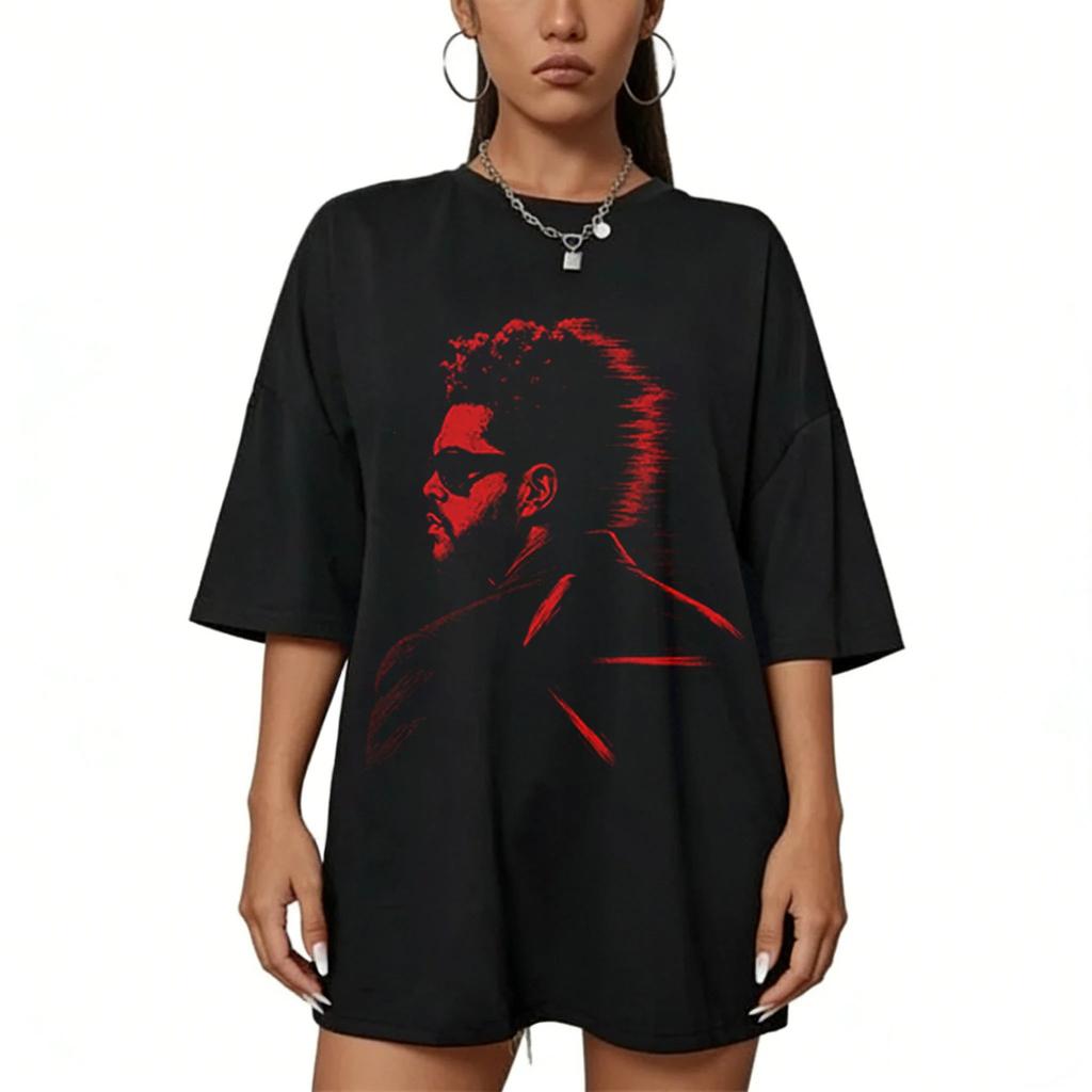 Hip Hop Rb Top The Weeknd 2026 After Hours Til Dawn World Tour Casual Ampio Stampa Maniche Corte Maglietta Regalo Per Fan Unisex