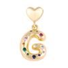 18K Gold-Plated Zircon Necklace with Cross and Colorful Letter Pendants
