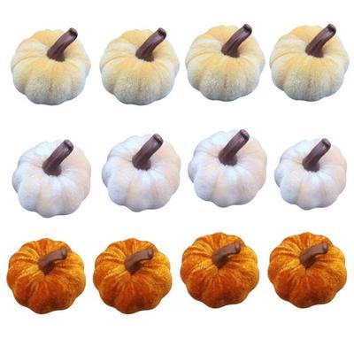 Premium Soft Velvety Fabric Pumpkins Decorations Set Holiday Party Supplies Safe For Kids Pet Durable Portable