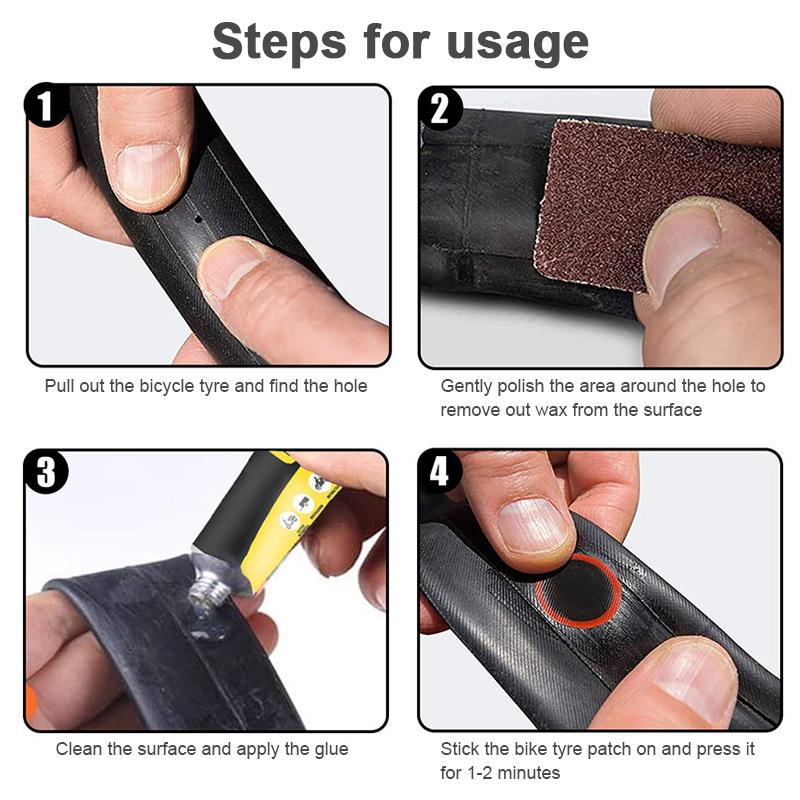 48PCS Round/Rectangular Rubber Bicycle Tire Patch Cycle Repair Tools Cycling Bike Tire Tyre Inner Tube Puncture Repair Tool