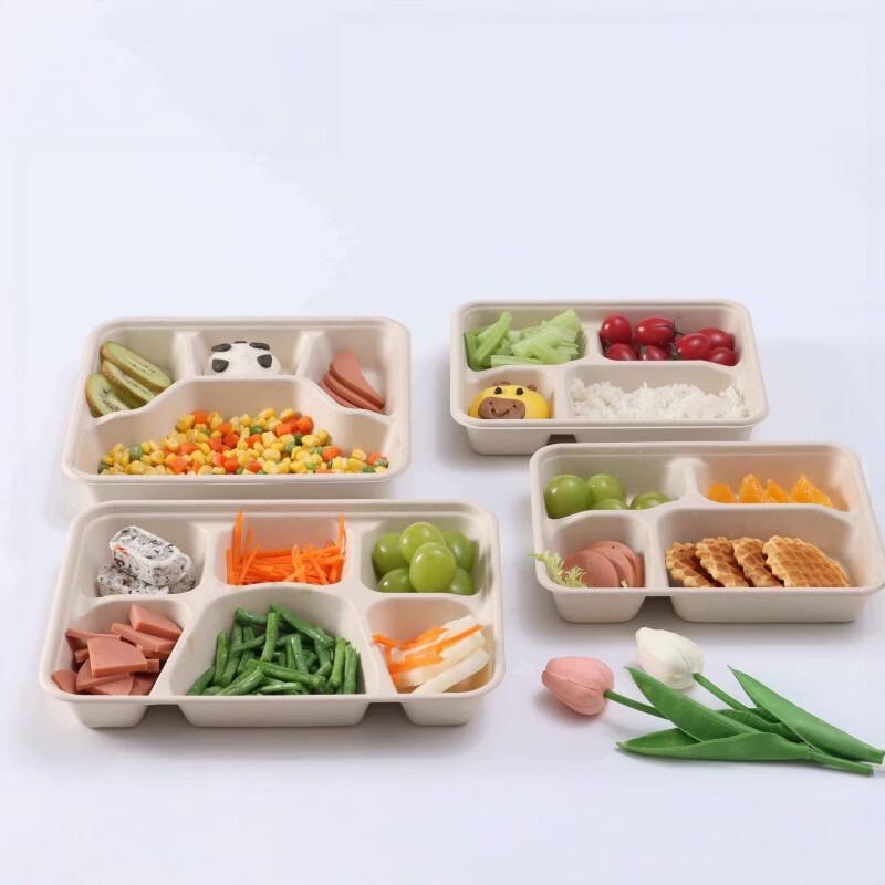 Disposable Sugarcane Pulp Compartment Food Containers