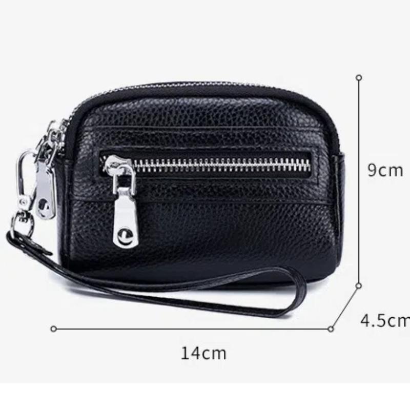Genuine Leather Women's Wallet Clutch Purse Bag with Big Storage Capacity and Wrist Strap