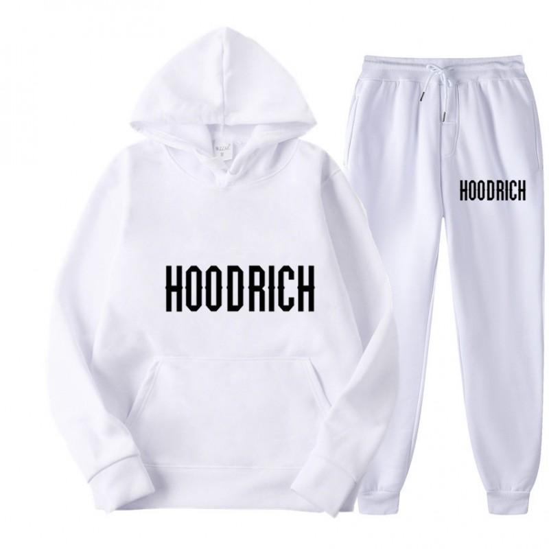 Mens Hooded Tracksuit Set Long Sleeve Sweatshirt Pants Casual Sportswear