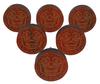 IBA Indianbeautifulart Brown Engraved Knobs 10 Pc Furniture Wooden Scallop Knobs Rustic Drawer