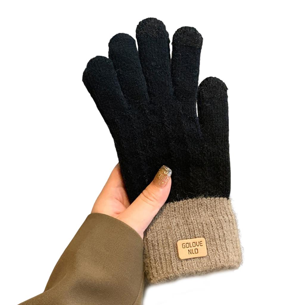 Soft Knit Touchscreen Gloves for Women Men Winter Warm Windproof Anti-Slip with Elastic Cuff Outdoor Cycling Travel 1 Pair