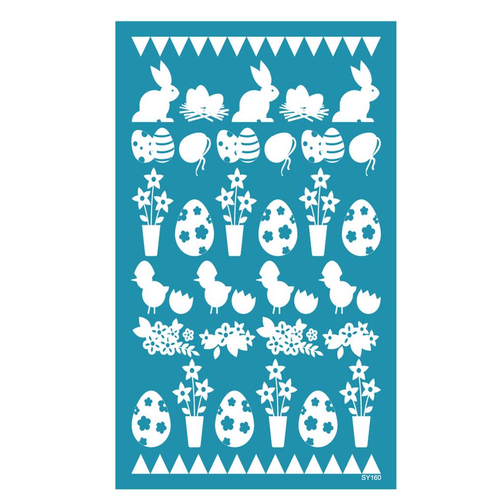 Easter Rabbit Silk Screen Stencils for Clay Reusable Silkscreen Print for DIY Printing On Clay Jewelry Earrings Decor