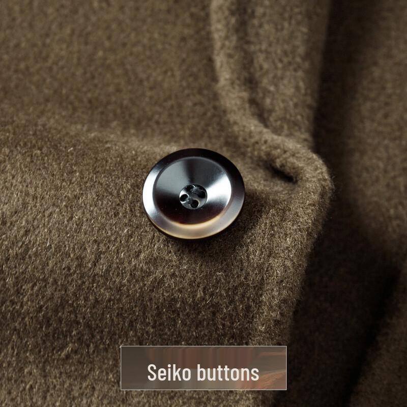 Futing Men's Mid-Length Wool & Cashmere Overcoat