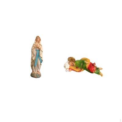 Mary Statue Joseph Figure Resin Jesus Sculpture Blessed for Tabletop ShelfOffice Car