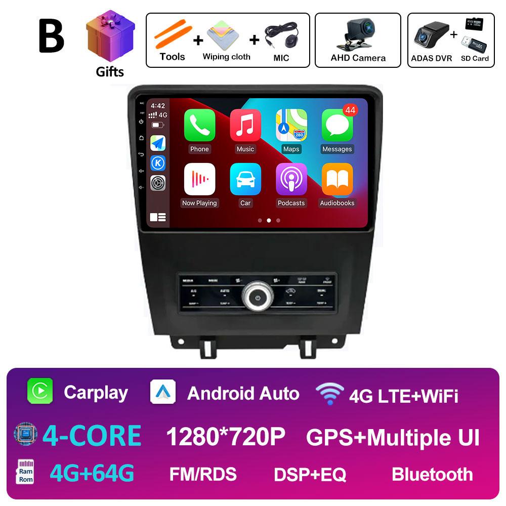 For Ford Mustang 2009 2010 2011 - 2014 DSP Stereo GPS Navigation Car Video Radio Multimedia Player Android Auto Cooling Fan WIFI