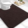 Toilet Mat U-Shaped Bathroom Carpet Bathroom Non-Slip Luxury Chenille Bath Mat U-Shape-Ultra Soft Absorbent Plush Carpet Washable Quick Dry