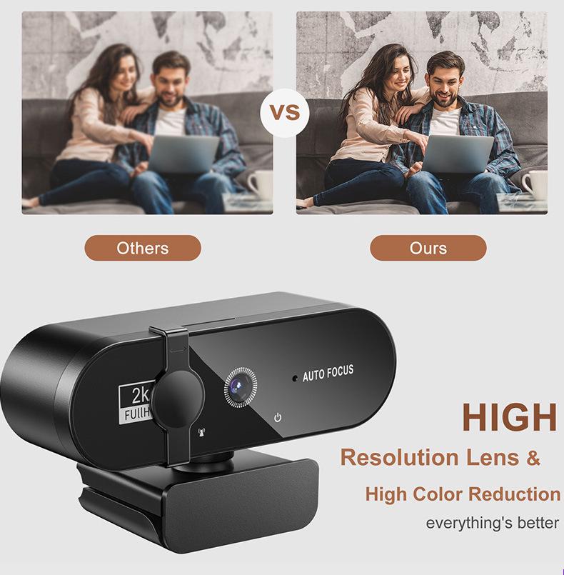 Live Stream USB Camera: HD 2K/4K Video for Desktop or Laptop