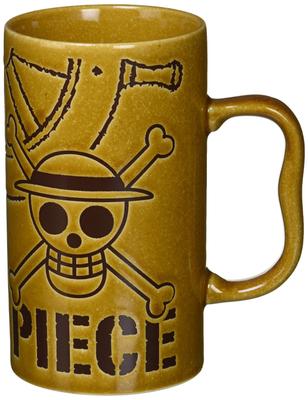 Kanesho Pottery "One Piece" Pirate Flag Water-Repellent Mug, 600ml, Brown, 122196