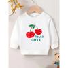 European Sizes Adorable Cherry Print Sweatshirt for Kids, Perfect , Designed for Infants Aged 0-3 Years with a Comfortable And Easy Style