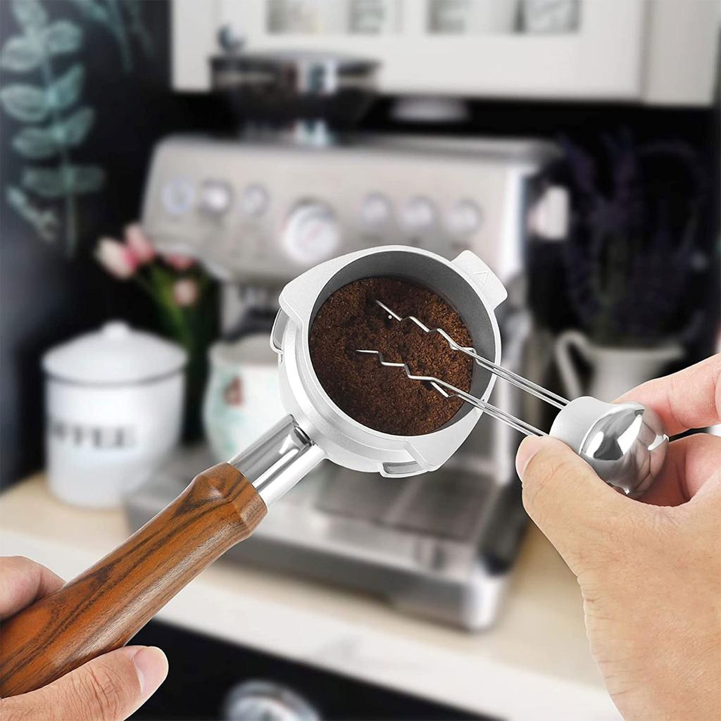 Tumbler Coffee Needle Distributor Stirrer and 54mm Dosing Ring Espresso Powder Stirrer Distributor Leveler Easy To Use