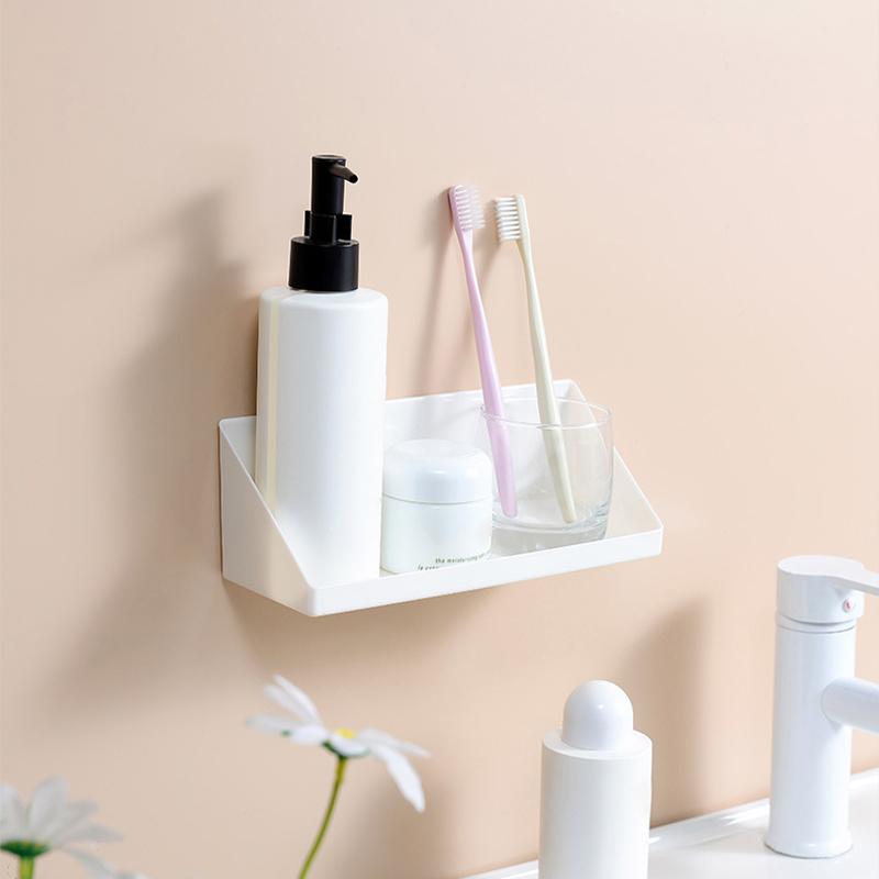 Plastik Saklama Rafı Duvara Monte Kasa Banyo Mutfak Organizatör Konteyner