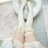 Japanese Velvet Knee Socks Student Thigh Socks Lace Edge Lolita Japanese Cute Stockings