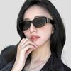 JYL Retro Small Rectangle Sunglasses Curved Premium UV Shield / 11305