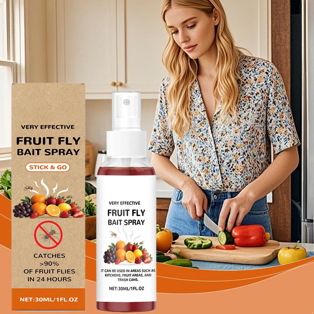 Spray For Fruit Fly 30ml Kitchen Fruit Fly Spray For Gnats Natural Solution Long-Lasting Attractant Traps For Countertop Si T5A2