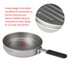 Lixada 1400ml Titanium Fry Pan Ultralight Grill Frying Pan with Folding Handle for Outdoor Cookware Camping Equipment