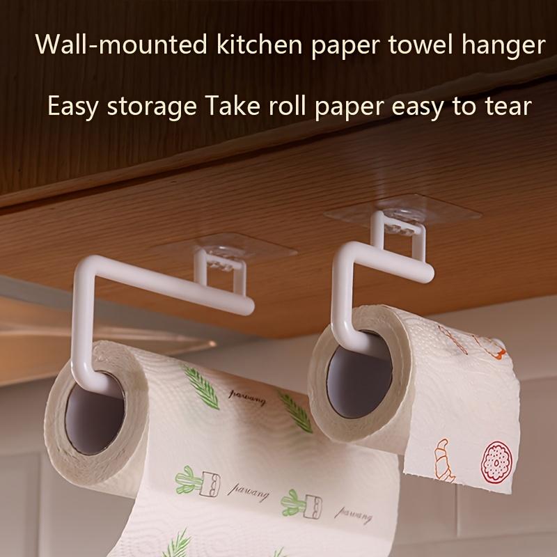 1Pcs Tissue Hanger Plastic Paper Roll Holder Wall Mounted Towel Storage Rack Organizer Shelf for Kitchen Bathroom