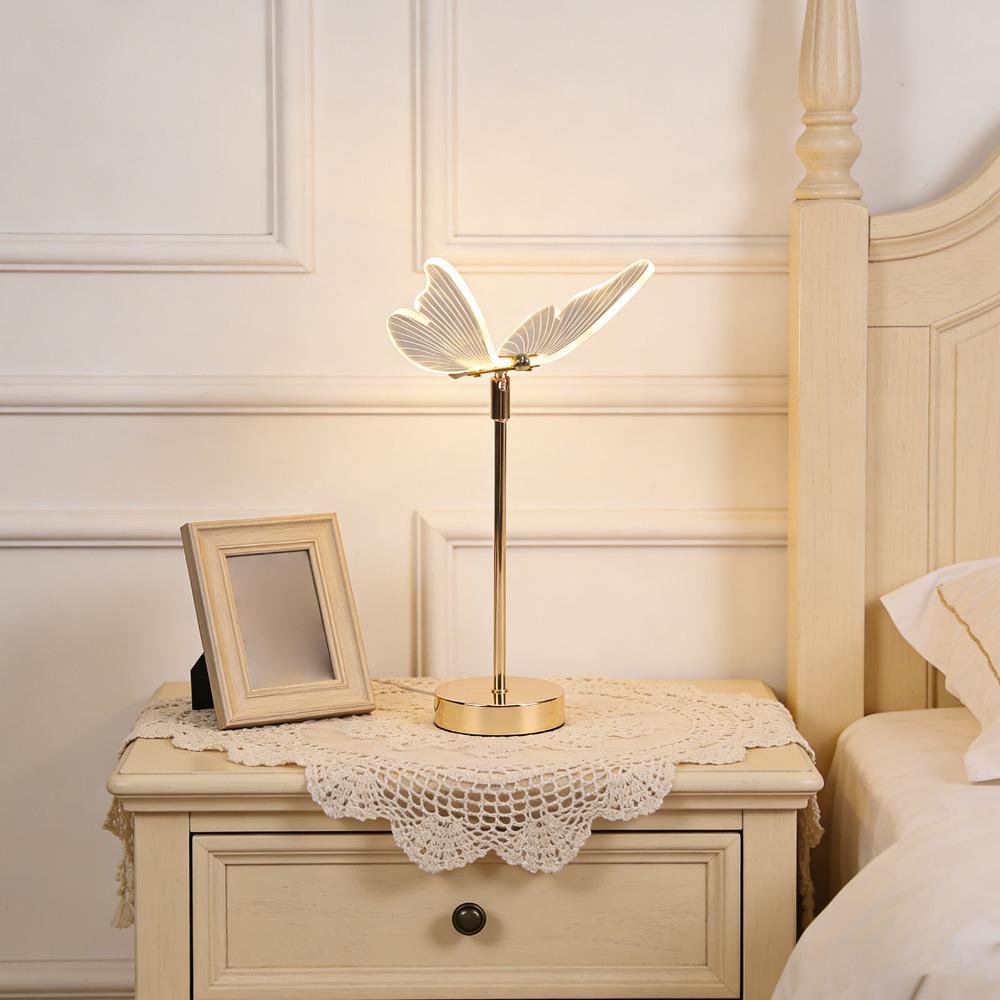 Butterfly Table Lamp USB Powered Bedside Lamp Decorative Night Light Bedroom Nightstand