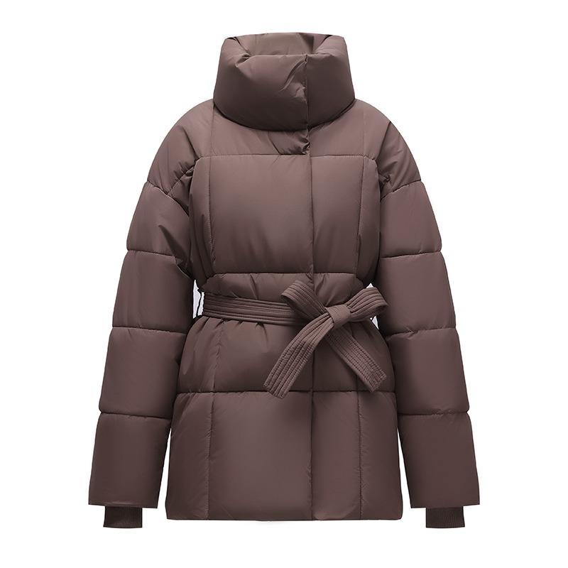 Winter Padded Jacket Stand-up Collar Belt Women's Loose All-match Padded Jacket Fashion Korean Version of The Padded Jacket Women's Jacket