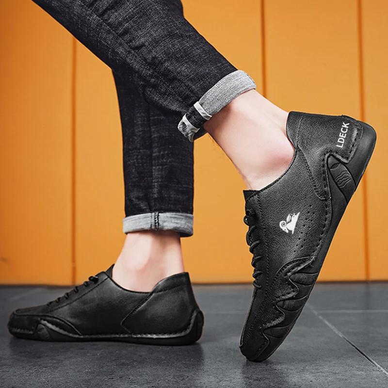 Men Casual Shoes Sneakers Breathable Leather Loafers Driving Shoes Handmade Men Walking Shoes Hot Sale Moccasins Man Footwear