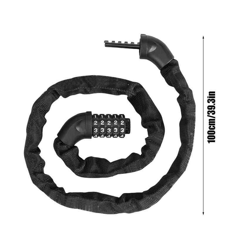 Für Fahrradschloss Kette Fahrradkettenschloss Diebstahlschutz Mit 5-stelligem zurücksetzbarem Hochsicherheits-Fahrrad-Passwort Für Motorräder Türen
