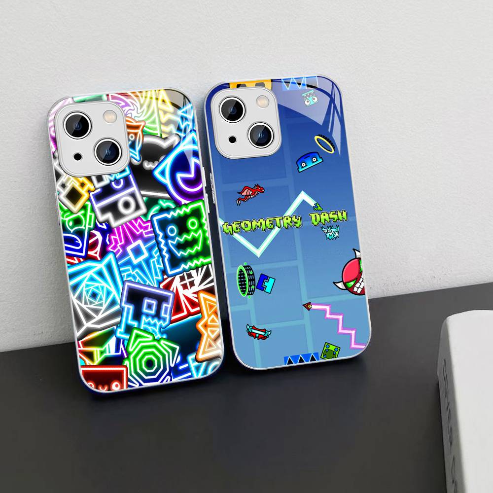 Game Geometry Dash Tempered Glass For Iphone 14 13 12 11 Pro Mini XS MAX 14Plus X XS XR Cover