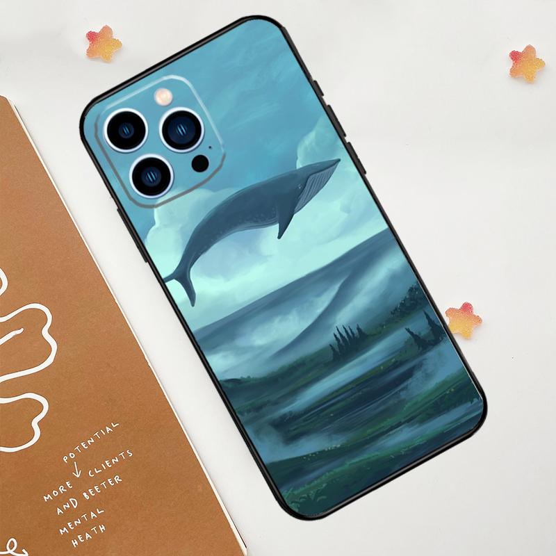 Flying Whale Magical Phone Case For iPhone 17 Pro Max 11 14 15 16 Pro Max 12 13 Mini 16 Plus 16e 17 Air Funda
