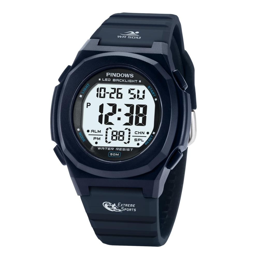 

The women s digital sports watch is water resistant to 50 meters and features an LED backlight, calendar, alarm clock, stopwatch. makes a PINDOWS
