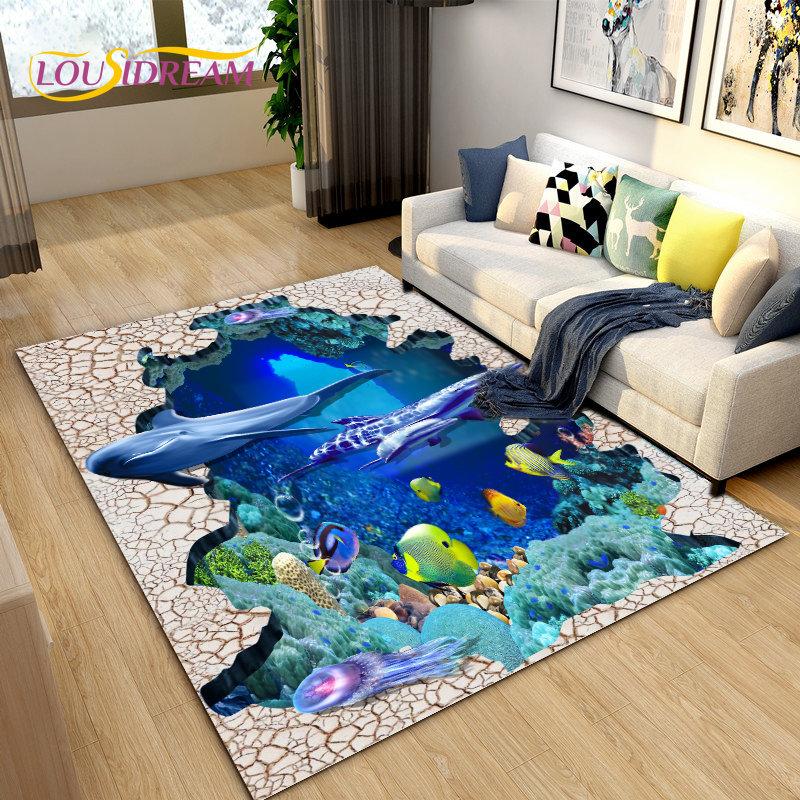 3D Illusion Animal,Zoon,Beast Area Rug Large,Carpet for Living Room Bedroom Sofa,Kitchen Doormat Non-slip Floor Mat Tapis Salon