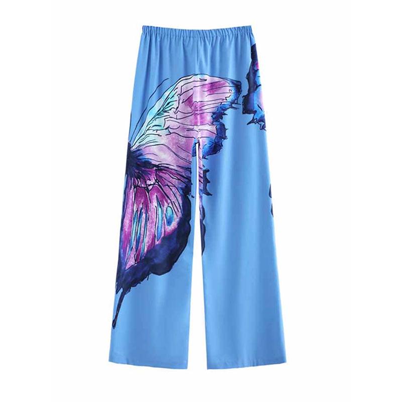 

Женские пляжные брюки с широкими штанинами и плавки с принтом бабочек Extra Large синий