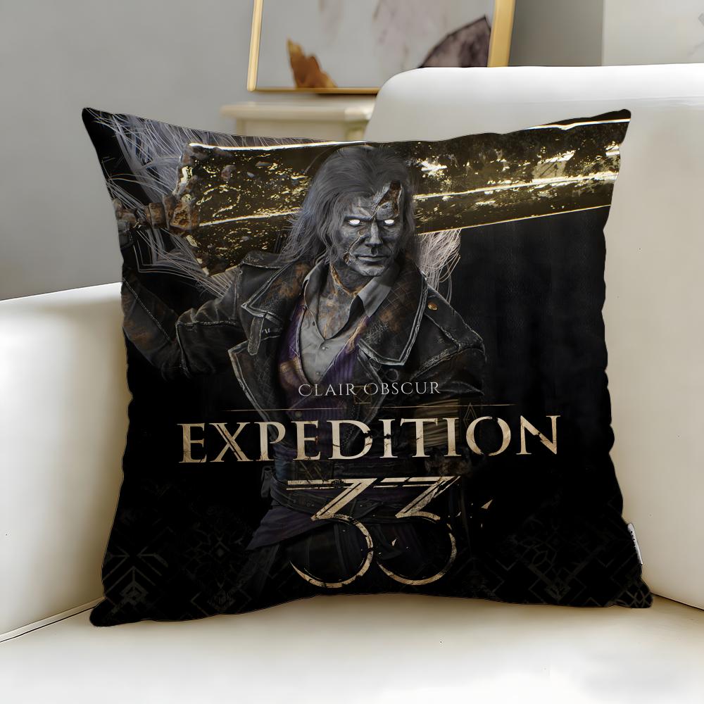 game Clair Obscur Expedition 33 Cushion Cover Soft  EasyWash Pillow Case  Versatile for Couch Bed Travel and Office