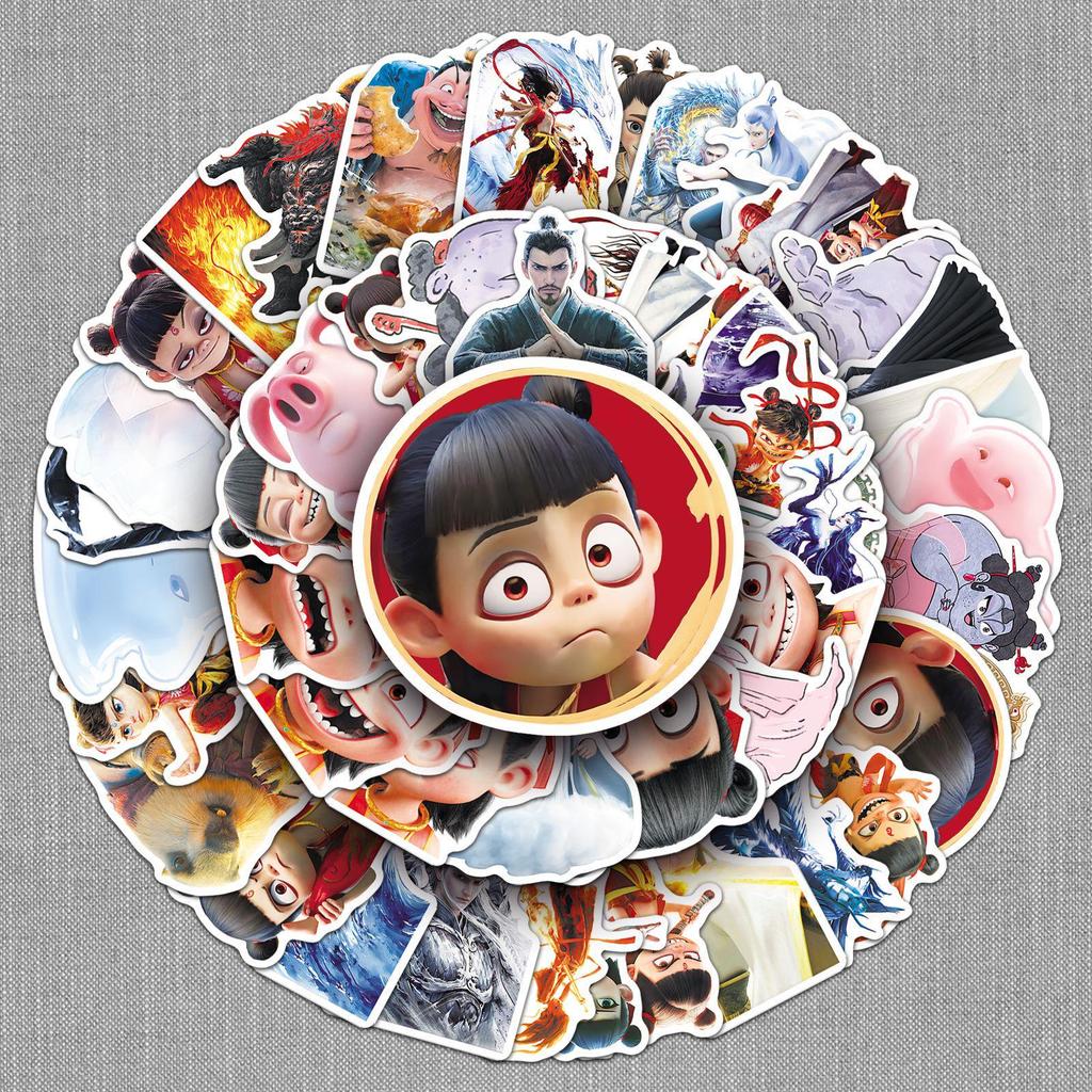 Nezha Graffiti Stickers: 60 Sheets of Chinese Animation for Phone Cases & Computers - Hot Seller