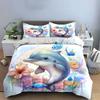 Dolphin Trio With Ocean Bloom Exquisite Three-Piece Bedding Set Gift For Kids And Adults