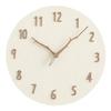 Wall clock wood stylish Nordic silent wall-mounted round frameless cute 12 inches (diameter 30 cm) natural solid panel 3D three-dimensional numbers