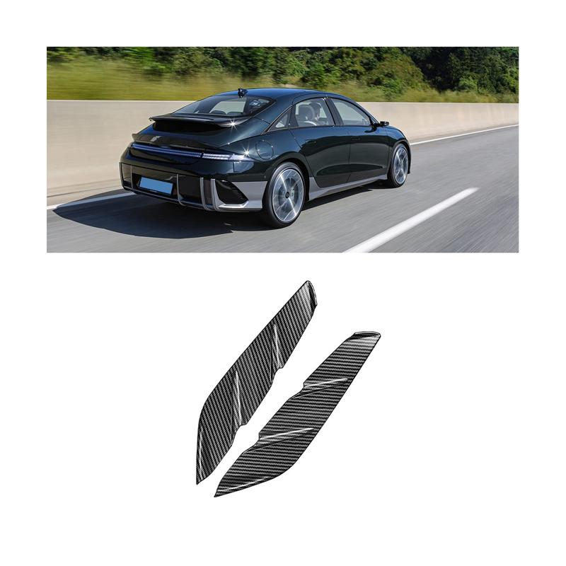 For Hyundai IONIQ 6 + Car Rear Fog Lights Lamp Strips Trim Cover Stickers Rear Bumper Spoiler