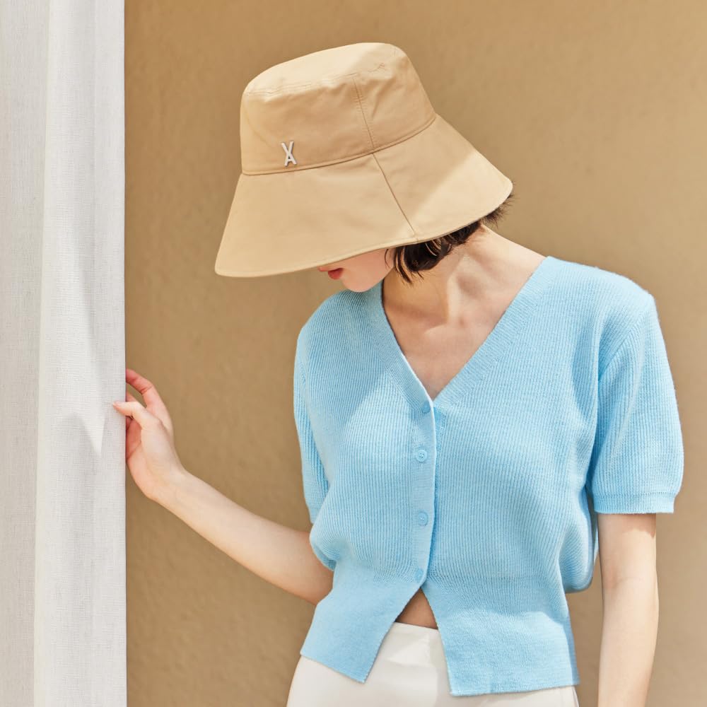 VA Stud Solar Shield Bucket Hat Beige