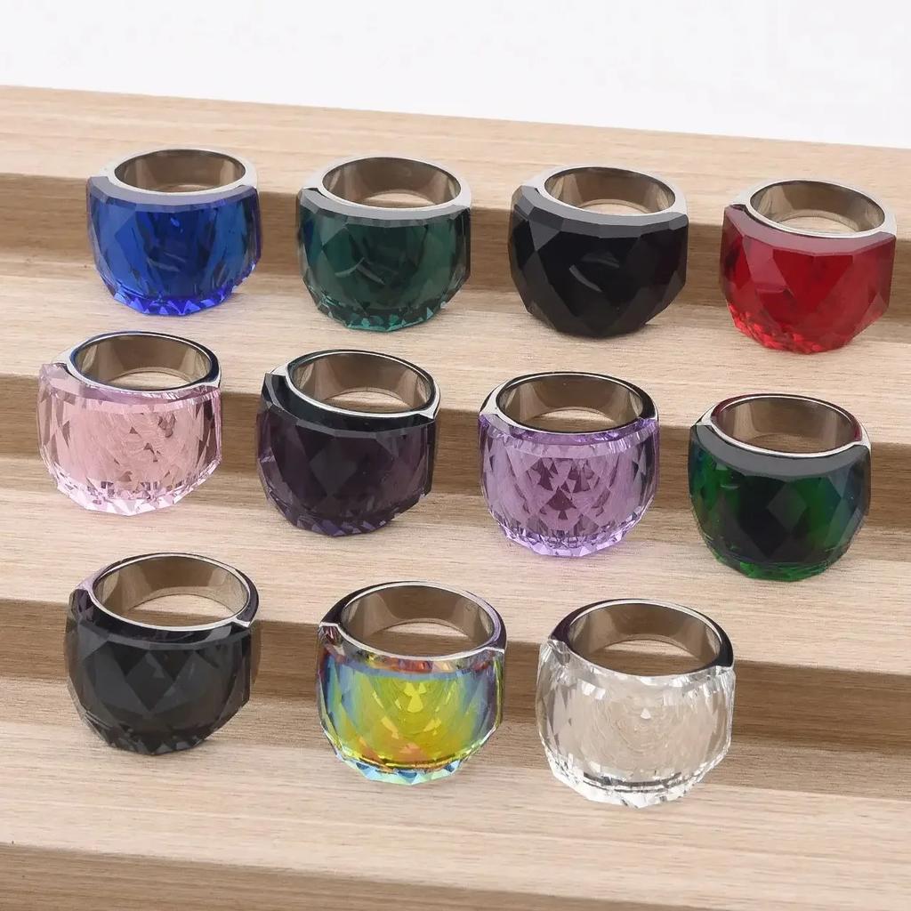 Men's/Women High Quality Luxury Stainless Steel Multi-Gemstone Style Ring Classic Trend Jewelry