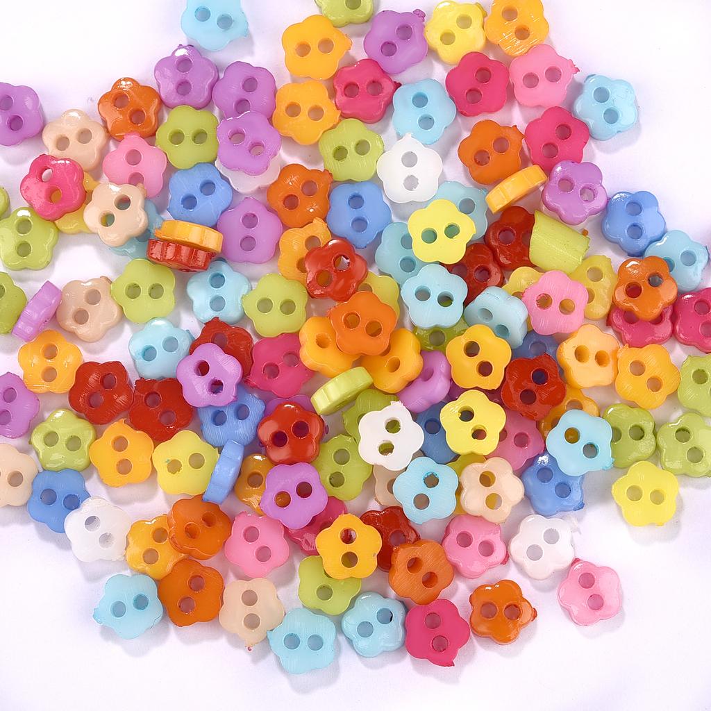 100pcs Mini Buttons Plastic Doll Clothes Round Buckles Buttons for Handmade Cartoon Garment Sewing DIY Craft Needlework