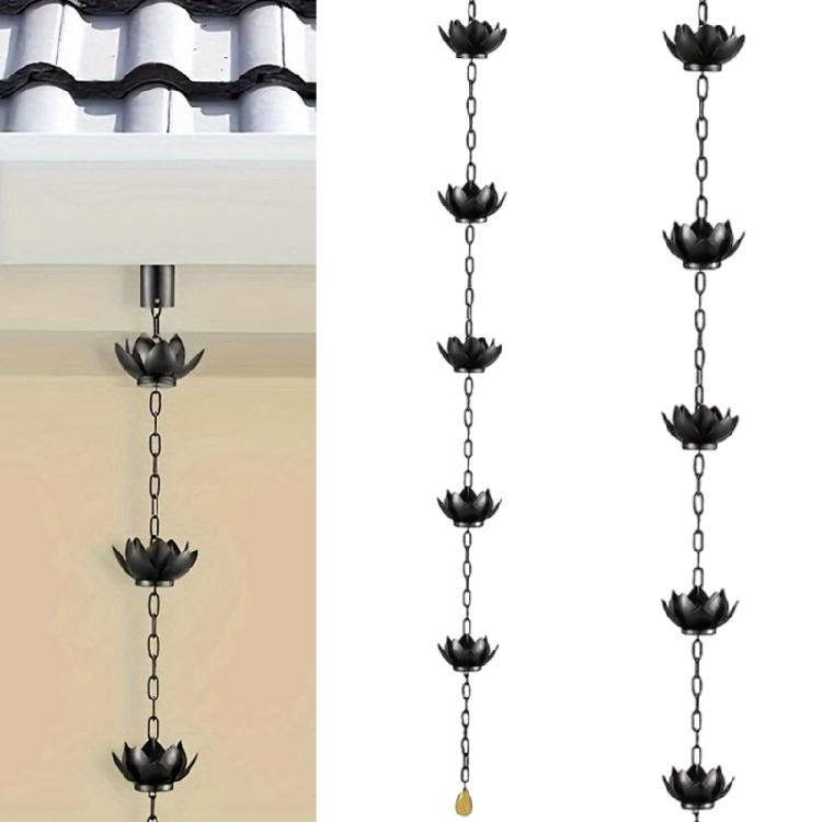 Flower Antique Iron Rain Chain for Gutter and Rain Rust Resistant Plated Garden Decors Rain Chain for Downspout