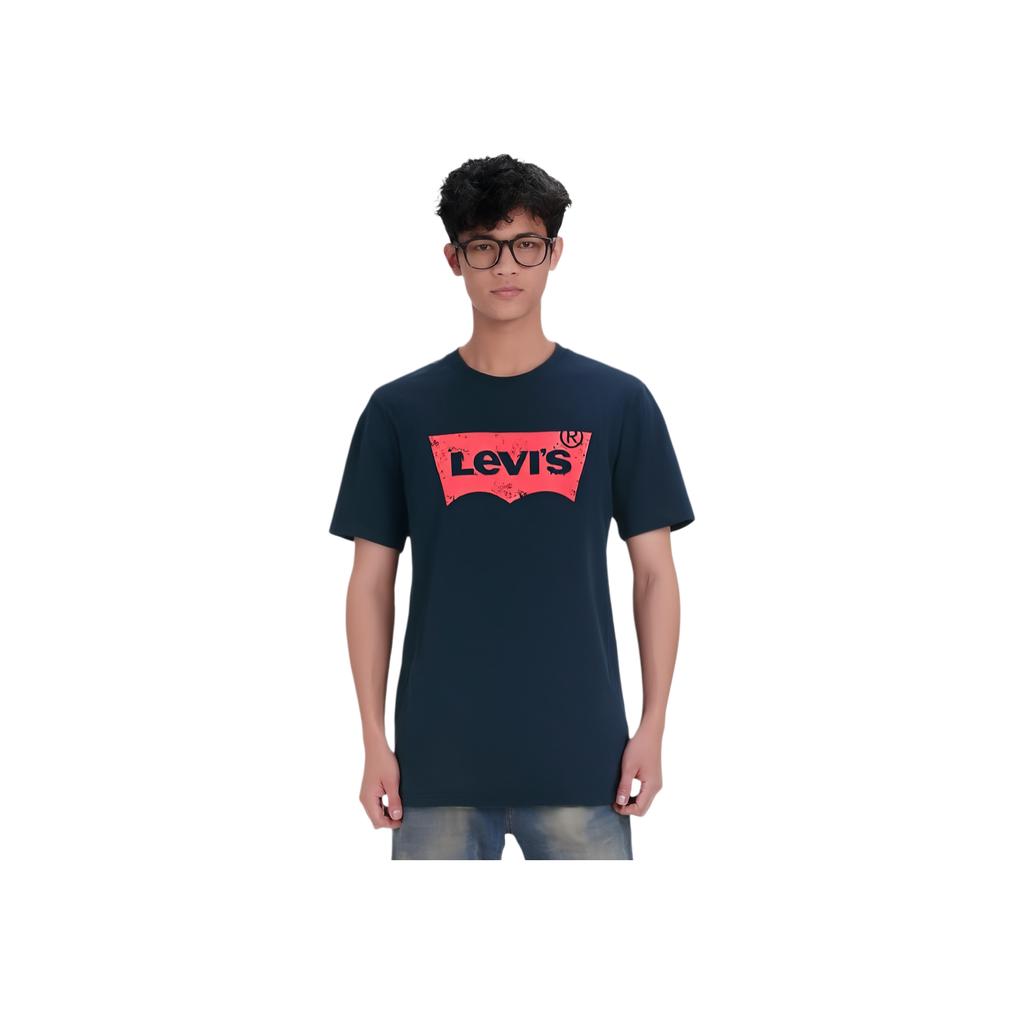 Levis Comfortable Casual Loose Fit Round Neck Short Sleeve T-Shirt Men T-Shirts Navy-Blue 002A0-0002