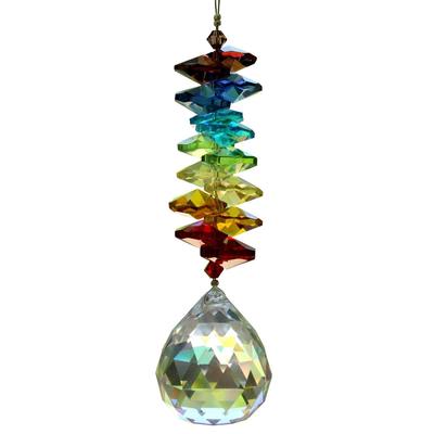 Sparkling K9 Crystal Glass Crystal Car Hanging Rainbow Suncatcher Beautiful Balcony Garden Hanging Ornament A1